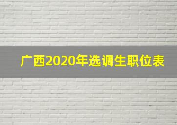 广西2020年选调生职位表