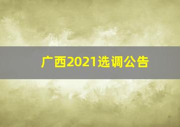 广西2021选调公告