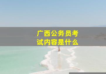 广西公务员考试内容是什么