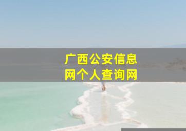 广西公安信息网个人查询网