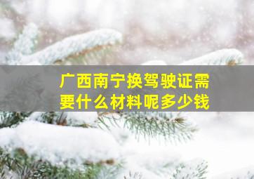 广西南宁换驾驶证需要什么材料呢多少钱