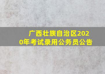 广西壮族自治区2020年考试录用公务员公告