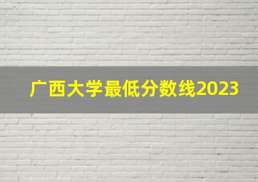 广西大学最低分数线2023