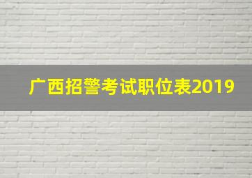 广西招警考试职位表2019