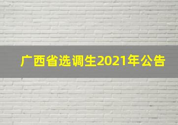 广西省选调生2021年公告