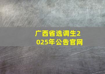 广西省选调生2025年公告官网