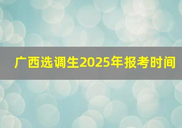 广西选调生2025年报考时间