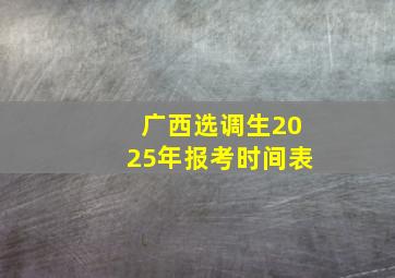 广西选调生2025年报考时间表