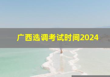 广西选调考试时间2024