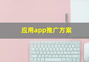 应用app推广方案