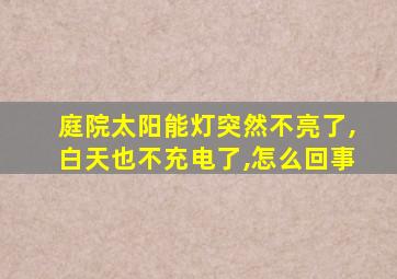 庭院太阳能灯突然不亮了,白天也不充电了,怎么回事