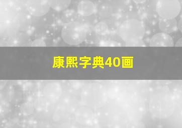 康熙字典40画