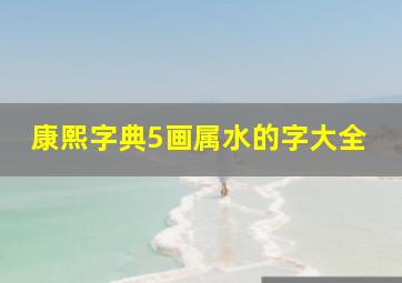 康熙字典5画属水的字大全