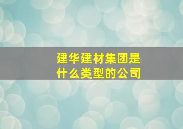 建华建材集团是什么类型的公司