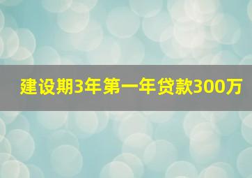 建设期3年第一年贷款300万