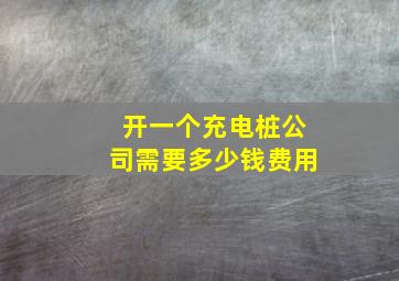 开一个充电桩公司需要多少钱费用