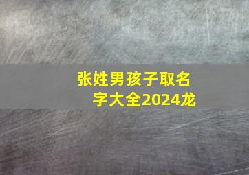 张姓男孩子取名字大全2024龙