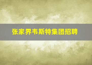 张家界韦斯特集团招聘