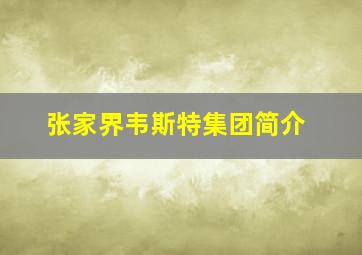 张家界韦斯特集团简介