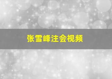 张雪峰注会视频