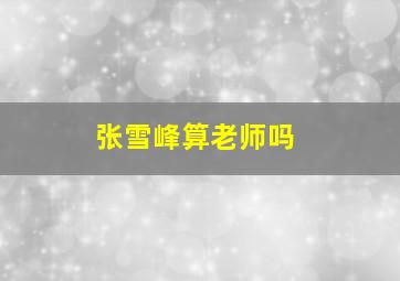 张雪峰算老师吗