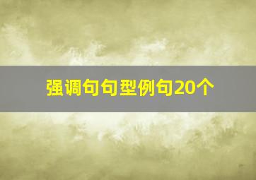 强调句句型例句20个