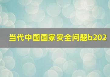 当代中国国家安全问题b202