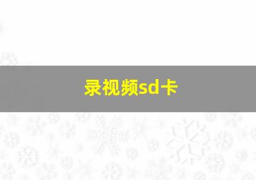 录视频sd卡