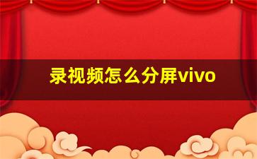 录视频怎么分屏vivo