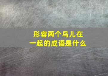 形容两个鸟儿在一起的成语是什么