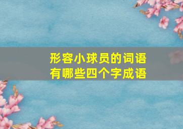 形容小球员的词语有哪些四个字成语