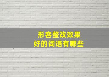 形容整改效果好的词语有哪些