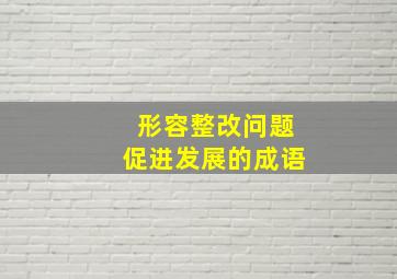 形容整改问题促进发展的成语