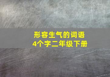 形容生气的词语4个字二年级下册