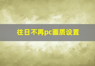 往日不再pc画质设置