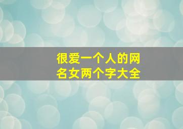 很爱一个人的网名女两个字大全