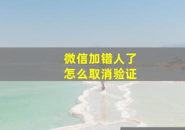 微信加错人了怎么取消验证