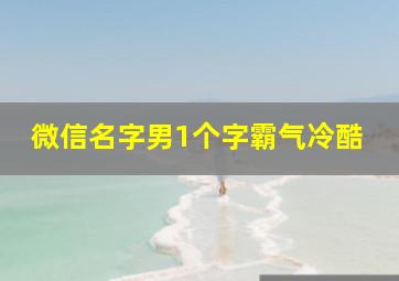 微信名字男1个字霸气冷酷