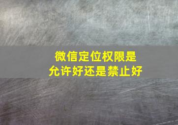 微信定位权限是允许好还是禁止好