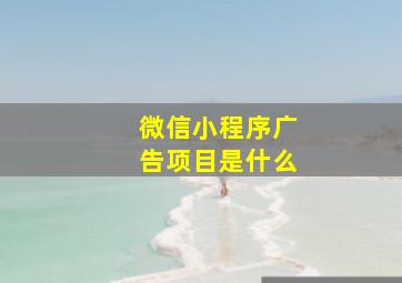 微信小程序广告项目是什么