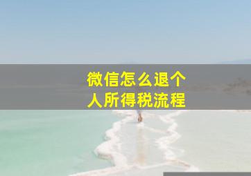 微信怎么退个人所得税流程