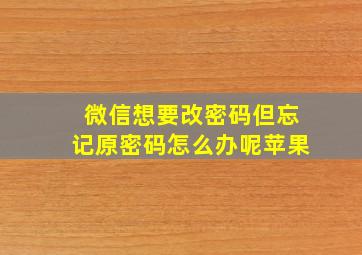 微信想要改密码但忘记原密码怎么办呢苹果