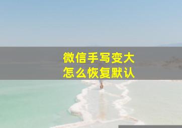 微信手写变大怎么恢复默认