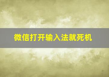 微信打开输入法就死机