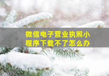 微信电子营业执照小程序下载不了怎么办