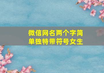 微信网名两个字简单独特带符号女生