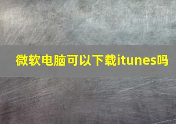 微软电脑可以下载itunes吗