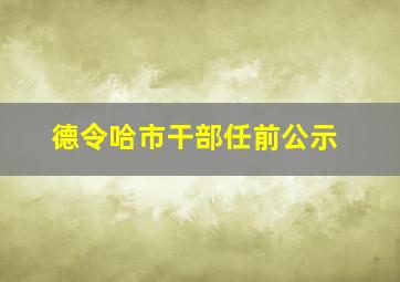 德令哈市干部任前公示