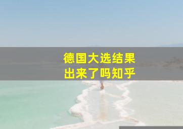 德国大选结果出来了吗知乎