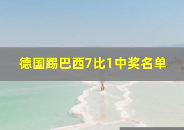 德国踢巴西7比1中奖名单